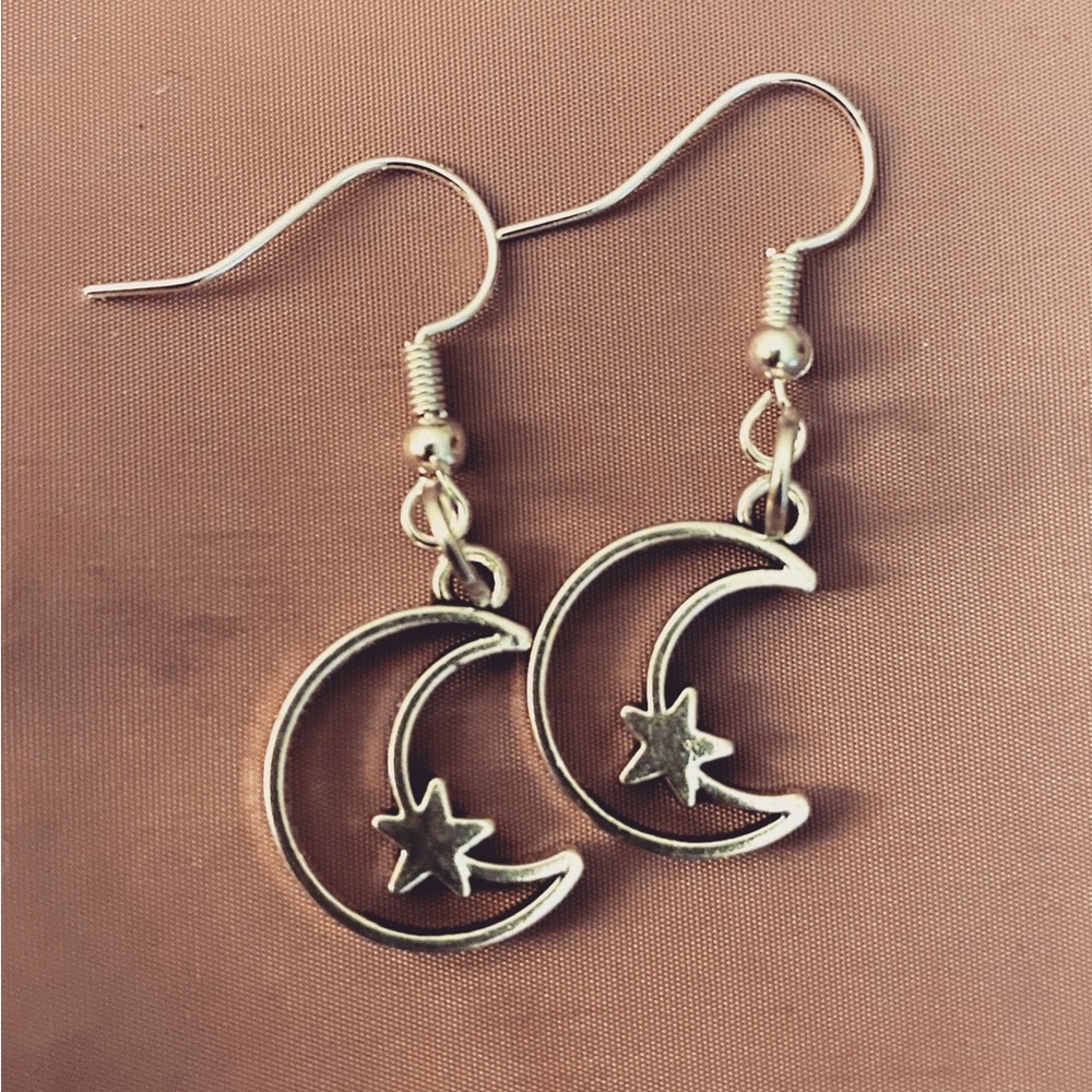 Handcrafted Silver Moon Earrings